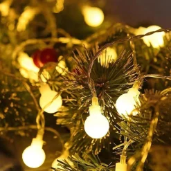 Bantach Fancylifestyle® Lichtsnoer Buiten - Zonne Energie - Cotton Ball Lights - Lichtslinger 10 Meter, 100 Led Lichtjes – Sfeerverlichting – Tuinverlichting New