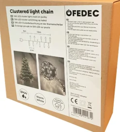 Fedec 500 Leds Kerstverlichting Binnen En Buiten- 15 Meter - Clusterverlichting - Warm Wit Shop