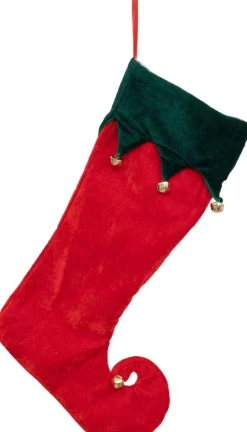 Feeric lights u0026 Christmas Kerstsokken>Feeric Christmas Decoratie Kerstsok - Elf Laars - H45 Cm - Rood - Vilt