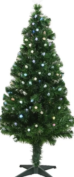 Everlands Fiber Glasvezel Kunst Kerstboom/Kunstboom Groen 120 Cm Met Verlichting - Kunstbomen/Kunst Kerstbomen Hot