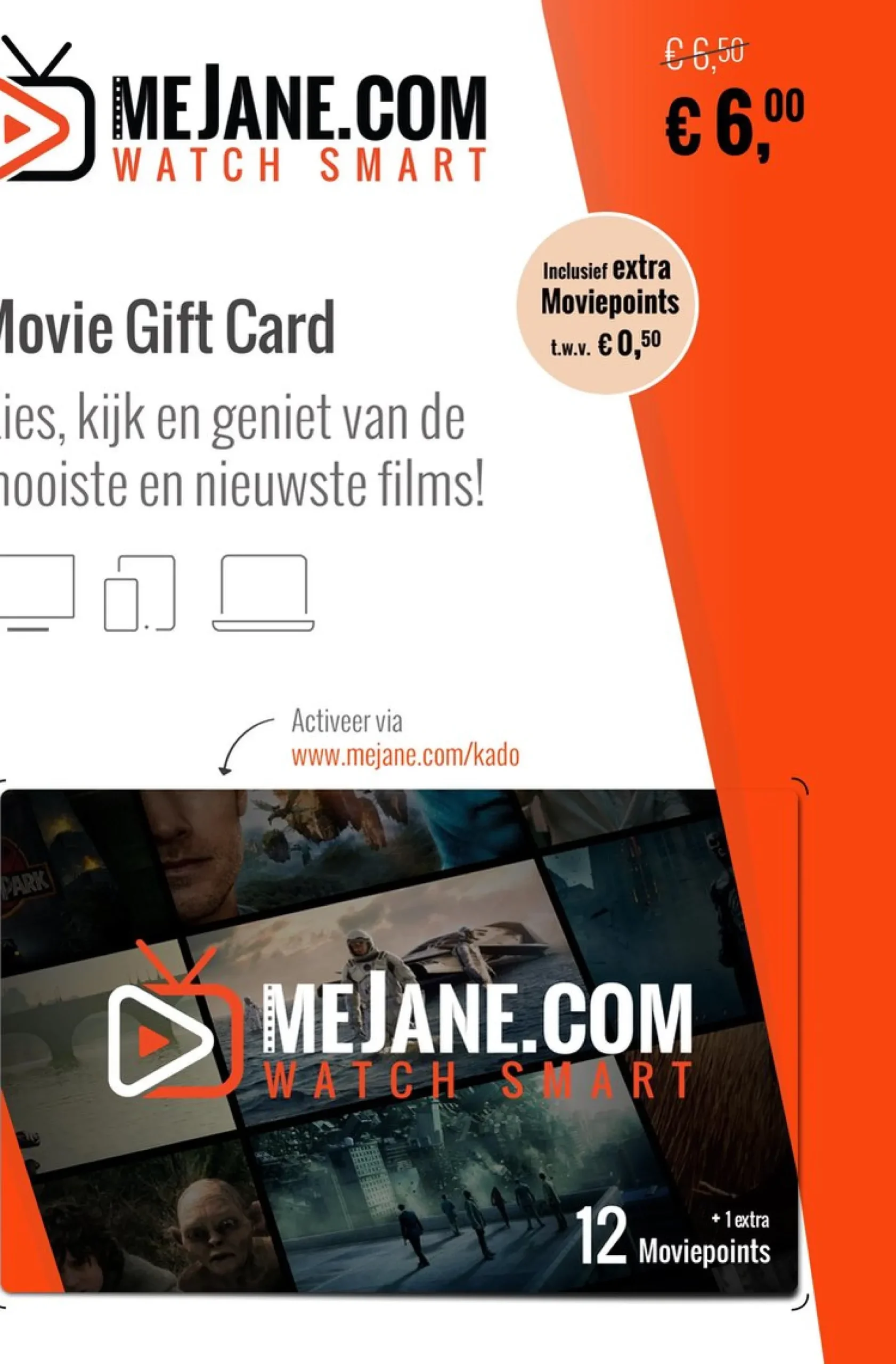 meJane Filmpakket - Filmbox Cadeau Met Jimmy's Popcorn, M&Ms, Filmcadeaukaart Voor Een Mooi Avondje Thuisbios - Met Optioneel Persoonlijk Bericht Shop