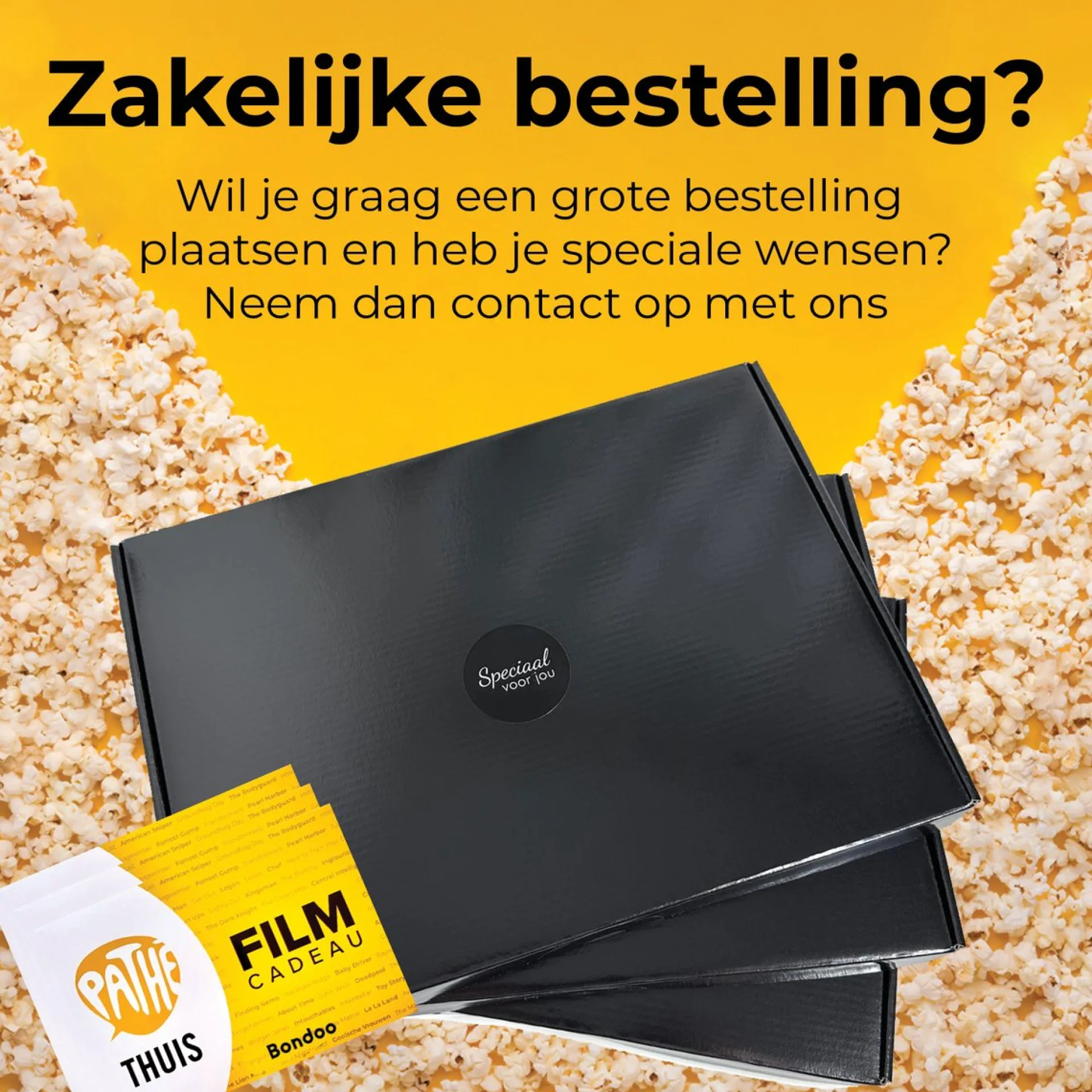 Bondoo Filmpakket Medium - Pathe Thuis - Cadeaupakket Met Film Voucher - Brievenbus - Kerstcadeau Hot