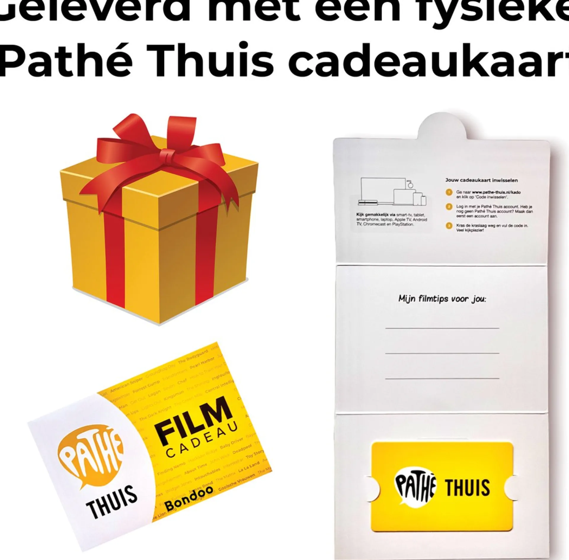 Bondoo Filmpakket Small - Pathe Thuis - Cadeaupakket Met Film Voucher - Brievenbus - Kerstcadeau Cheap