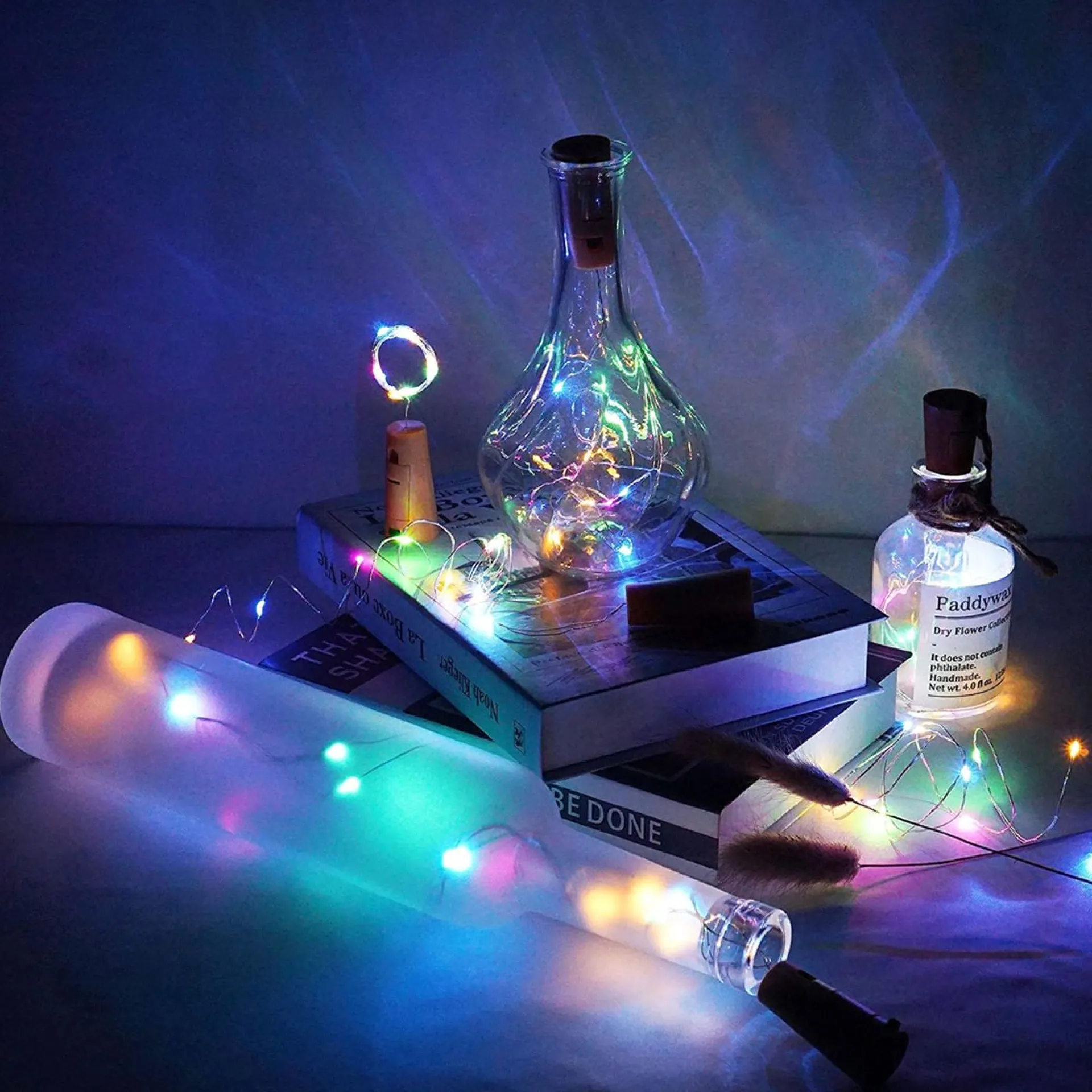 Fissaly ® 10 Stuks Gekleurde Led Kurk Flesverlichting Decoratie Incl. Batterijen – Feestverlichting & Sfeerlampen - Bottle Light Verlichting - Sfeerverlichting Met 200 Lichtjes In Lichtketting Voor Flessen Best Sale