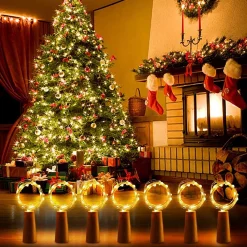 Fissaly ® 10 Stuks Led Kurk Flesverlichting Decoratie Incl. Batterijen – Feestverlichting & Sfeerlampen - Bottle Light Verlichting - Inclusief 60 Batterijen Flash Sale