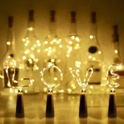 Merkloos Flesverlichting - Lampjes Slinger Lichtsnoer - Warm Wit Led - 4 Stuks Incl. Batterijen Outlet