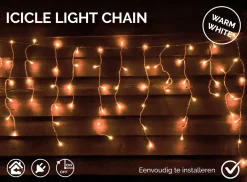 FlinQ Ijspegel Lichtslinger Warmwit 360 Led - Gevelverlichting - Kerstverlichting - Warm Wit Licht - 18 Meter (8,5 Meter Licht) - Patroonlampjes Discount