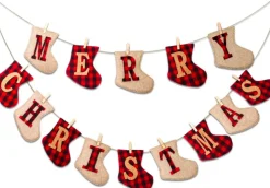 FLOOQ Kerstsokken> Kerstversiering Kersthanger Sokken - Kerstdecoratie Voor Binnen En Buiten - Kerstboomversiering - Kerstfiguren - 1 Stuk