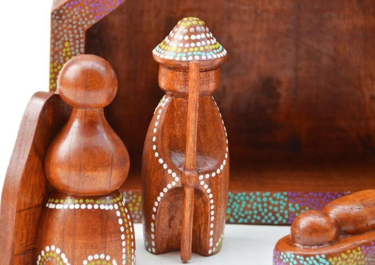 Floz Kerststallen> Kerststal - Kerstgroep - Hout - Met Subtiele Kleur - Handgemaakt En Fairtrade