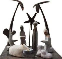 Floz Design Kerststallen>Floz Kerststal Metaal En Steen - Duurzame Kerststal - Gerecycled Metaal - Fairtrade Uit Zimbabwe