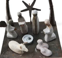 Floz Design Kerststallen>Floz Kerststal Metaal En Steen - Duurzame Kerststal - Gerecycled Metaal - Fairtrade Uit Zimbabwe