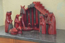 Floz Kerststallen></noscript> Luxe Kerststal - Hout En Batik - Zilver - Fairtrade Uit Indonesie