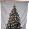 living24/7 Kersthanger>Fluweel Doek Kerstboom Roze Deco 52X70Cm / 15Led Warm 2Xaa