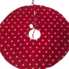 Merkloos Fluwelen Kerstboomrok - Rood - Goud - Sneeuwvlokje Motief - Kerstboomkleed - Kerstboom - Kerstversiering Discount