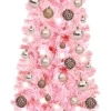 Furniture Limited Kerststukjes> - Kerstboom Met Led's En Kerstballen Smal 240 Cm Roze