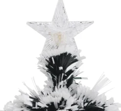 Furniture Limited Kerststukjes> - Kerstboom Met Led's 64 Cm Glasvezel Groen En Wit