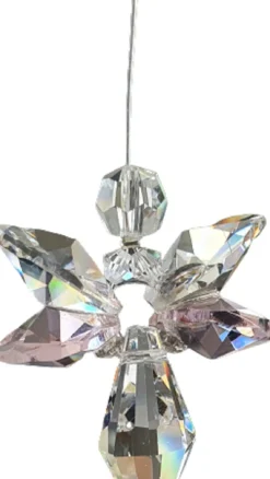 CrystalDesign Kerstbeelden>Geluksengel Raamhanger, Gemaakt Met O.A. Swarovski Kristallen (32% Volloodkristal) Suncatcher, Beschermengel, Engel, Engeltje, Kristal, Kerstengel, Kerst, Kerstdecoratie, Raamdecoratie, Cadeau, Tuin, Woondecoratie, Raamkristal,Kerstpakket,Hanger