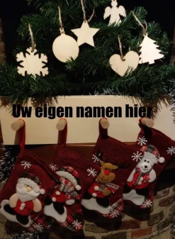 Logo op maat Kerstsokken>Gepersonaliseerde Kerstsokken Haak - Kapstok - Exclusief 4 Kerstsokken - Kerstmis - Gepersonaliseerd - Kerst Cadeau Tip