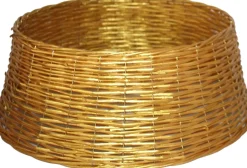 Gerim Kerstboomrok/Kerstboommand - Goud Gevlochten - D58 Cm En H21 Cm - Voor Kerstboom Van 210 Cm New