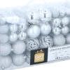 Gifts@Home Kerstboomversieringen>Giftsome Kerstballen Set - Plastic Kerstballen - Incl. Piek - O 3/4/6 Cm - Kerstversiering Kerstboom - 101 Stuks: Mat, Glanzend, Glitter En Open - Zilver
