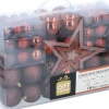 Giftsome Kerstboomversieringen> Kerstballen Set - Plastic Kerstballen - Incl. Piek - O 3/4/6 Cm - Kerstversiering Kerstboom - 101 Stuks: Mat, Glanzend, Glitter En Open - Bruin/ Koper