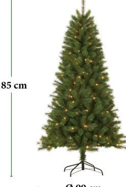 Giftsome Kunstkerstboom Met Verlichting - Kerstboom Met Led Verlichting - Opvouwbare Takken - Warm Wit Licht - 185 Cm - Lichtboom 140 Led Lampjes - Boom Voor Binnen - Groen Best