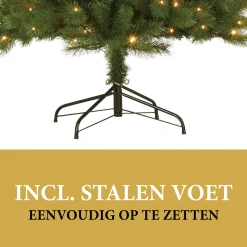 Giftsome Kunstkerstboom Met Verlichting - Kerstboom Met Led Verlichting - Opvouwbare Takken - Warm Wit Licht - 185 Cm - Lichtboom 140 Led Lampjes - Boom Voor Binnen - Groen Best