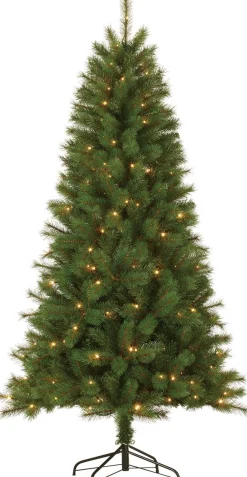 Giftsome Kunstkerstboom Met Verlichting - Kerstboom Met Led Verlichting - Opvouwbare Takken - Warm Wit Licht - 215 Cm - Lichtboom 200 Led Lampjes - Boom Voor Binnen - Groen Outlet