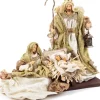 Goodwill Kerststallen> Heilige Familie Bij Krib Goud-Creme 33 Cm