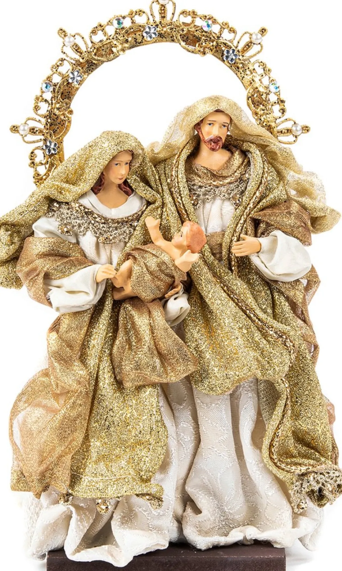 Goodwill Kerststallen> Heilige Familie Creme-Goud 25,5 Cm