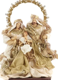 Goodwill Kerststallen> Heilige Familie Creme-Goud 34 Cm