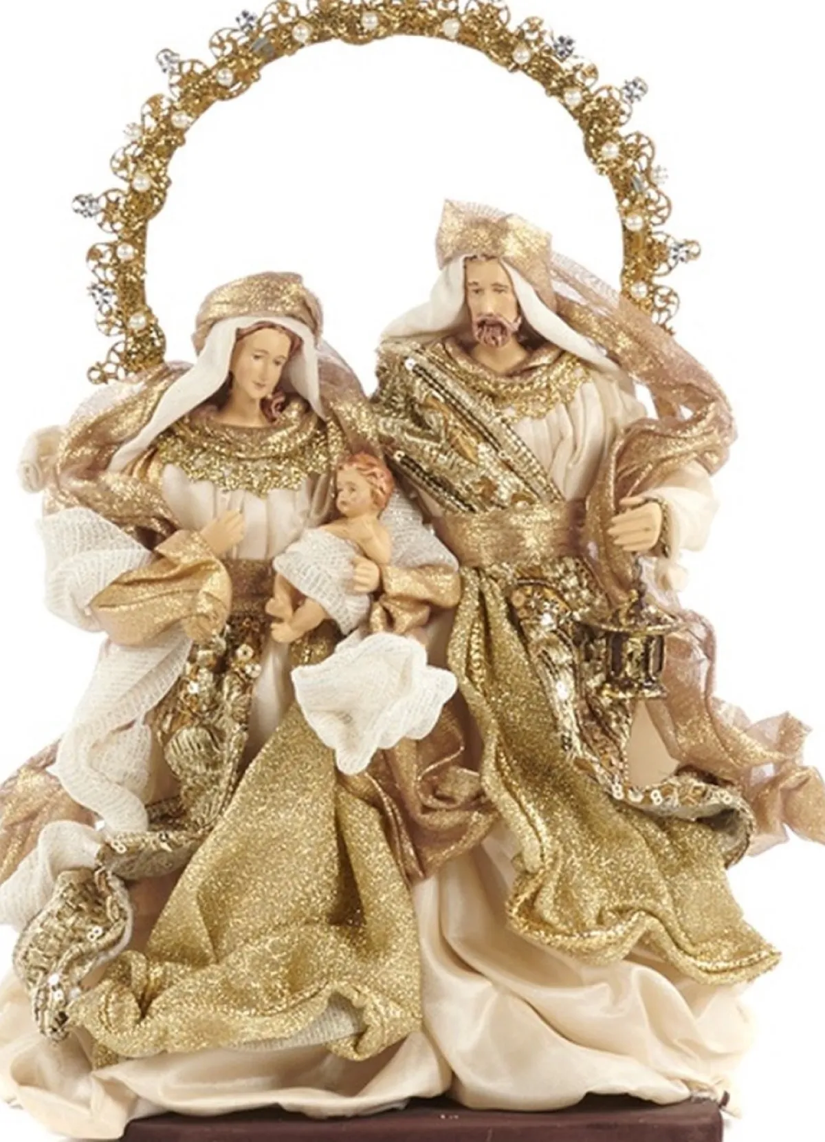 Goodwill Kerststallen> Heilige Familie Creme-Goud 34 Cm