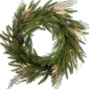 Goodwill Kerstkransen>- Krans-Dennen-Palm-Blad-Groen-Goud-Decoratie-Deur-60Cm-Kerst-Uniek-Binnen-Buiten