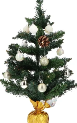 Merkloos 4Goodz Kunstkerstboom All-In-One Led Verlichting En Versiering 50Cm - Goud/Wit Sale