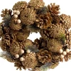 Naturn Christmas Kerstkransen>Gouden Kerstkrans - O 25 Cm Van | Kerstdecoratie | Kerstkransen Dennenappels | Goud
