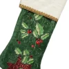 Goodwill Kerstsokken>Groene Christmas Stocking Met Hulstblaadjes En Rode Besjes Van - Decoratie Kerstsok