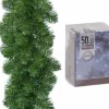 Merkloos Guirlandes>Groene Dennen Guirlande/Dennenslinger 270 Cm Inclusief Helder Witte Verlichting