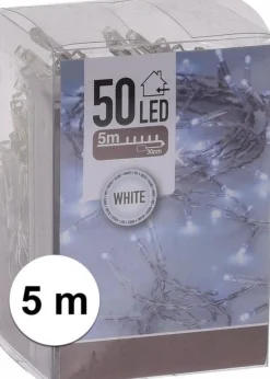 Merkloos Guirlandes>Groene Dennen Guirlande/Dennenslinger 270 Cm Inclusief Helder Witte Verlichting