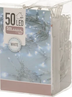 Merkloos Guirlandes>Groene Dennenslingers - 270 X 25 Cm - Incl. Kerstverlichting Helder Wit 50 Lampjes