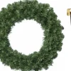 Decoris Kerstkransen>Groene Kerstkrans / Dennenkrans 60 Cm Met 200 Takken Kerstversiering En Met Gouden Hanger - Kerstversiering/Kerstdecoratie Kransen