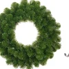 Mica Decorations Kerstkransen>Groene Kerstkransen/Deurkransen 45 Cm Met Ijzeren Hanger - Kerst Decoratie Kransen Van Dennentakken