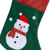 Merkloos Kerstsokken>Groene Kerstsokken Met Sneeuwpop 45 Cm - Kerstversiering/Kerstdecoratie