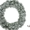 Decoris Kerstkransen>Groen/Witte Kerstkrans 40 Cm Imperial Kunstsneeuw Met Ijzeren Hanger - Kerst Decoratie Kransen Van Dennentakken
