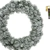 Decoris Kerstkransen>Groen/Witte Kerstkrans 60 Cm Imperial Met Kunstsneeuw En Met Gouden Hanger - Kerstversiering/Kerstdecoratie Kransen