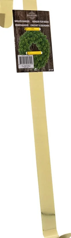 Decoris Kerstkransen>Groen/Witte Led Kerstkrans 60 Cm Imperial Met Kunstsneeuw En Met Gouden Hanger - Kerstversiering/Kerstdecoratie Kransen