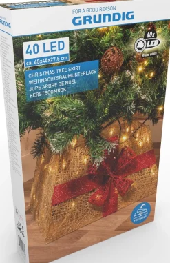 Grundig Kerstboomrok - Met Kerstverlichting: 40X Led - Opvouwbaar - 45 X 45 X 27,5 Cm Hot