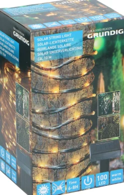 Grundig Lichtsnoer - Solar - 100 Led's - Warm Licht - 10 Meter Clearance