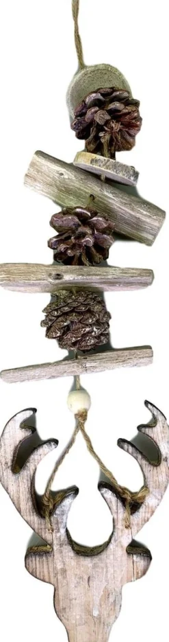 Merkloos Guirlandes>Guirlande - Rendier - Bruin - Hout - H 50 Cm