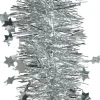 Merkloos Guirlandes>Guirlande Ster Lametta 270Cm Zilver Kerstartikelen