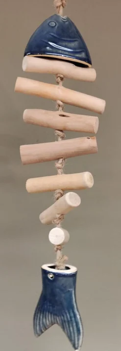 Gilde handwerk Guirlandes>Guirlande Vis Drijfhout Keramiek 57 Cm Beach Hanger